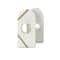 6" White Marble Geometric Curved Pyramid Decorative Bookends